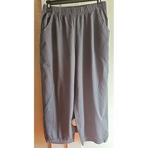 Vtg PRAIRIE USA NATURAL 100% COTTON ANDI Crop Pull On Pants Woman Sz Medium gray